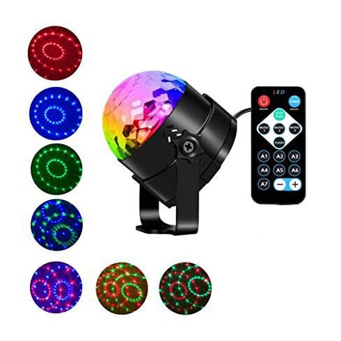 Led RGB mini disco lámpa hangvezérlés, távirányítóval