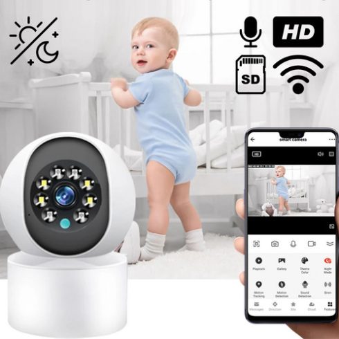 HD WiFi okoskamera / biztonsági kamera / babafigyelő éjjellátó funkcióval