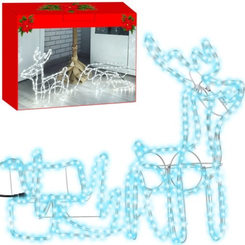 3D LED-es karácsonyi szánkót húzó rénszarvas dekoráció