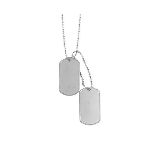 Gravírozható dögcédula, Dog-Tags, ID-Tags lánccal