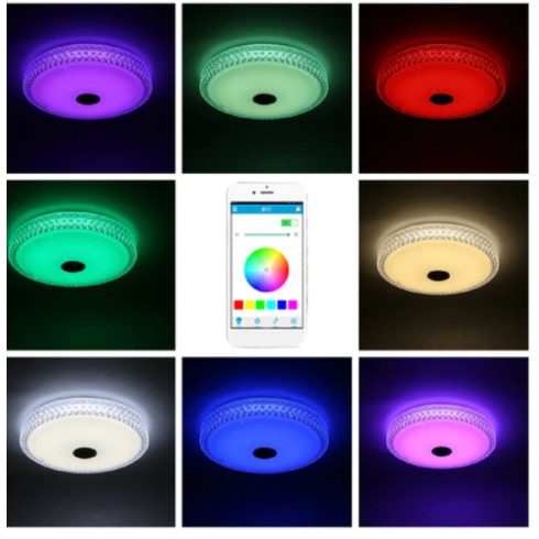 Smart Lamp – Intelligens RGBW mennyezeti lámpa Bluetooth-os hangszóróval, 3000-6500K